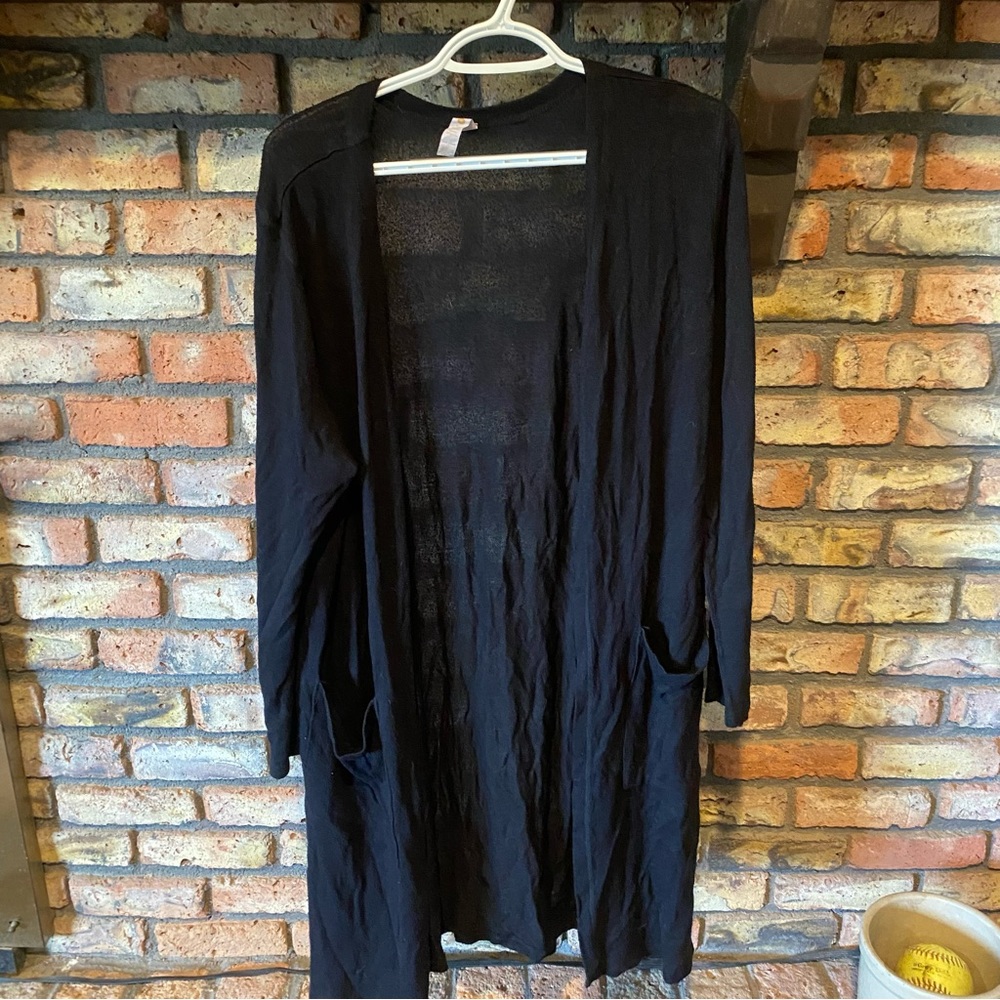 Long black cardigan